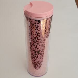 Starbucks Holiday 2019 Pink Foil Hot & Cold Tumbler Cup Narrow 16 Oz New